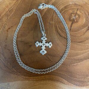 RETIRED James Avery Maltese Cross Necklace, 18", Sterling Silver